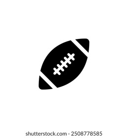 Black and white vector icon of an American football, perfect for sport-related designs.