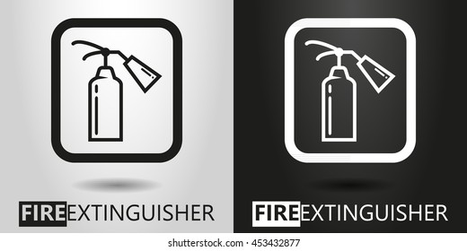black and white  vector icon fire extinguisher