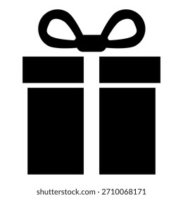 Icono de Vector blanco y negro de una caja de regalo