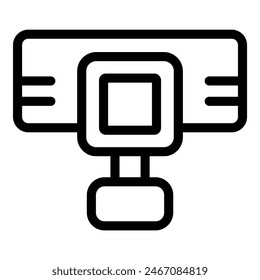 Icono de Vector blanco y negro de una cámara web moderna, apta para temas de Web y tecnología