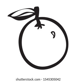 Black and white vector icon of an orange