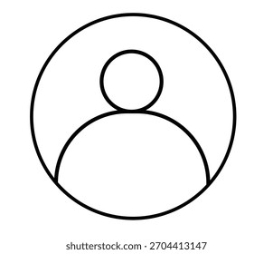 Ícone de vetor preto e branco de uma pessoa para ilustração de design de símbolo de sinal de usuário da Web