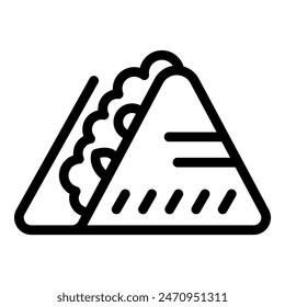 Black and white vector icon representing a sandwich, suitable for menu designs and food related content