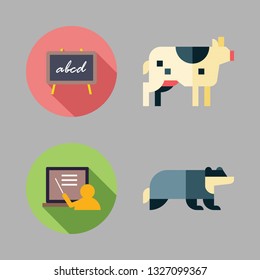black and white vector icon set