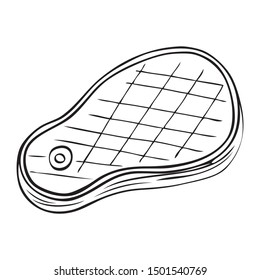 Black and white vector icon of steak