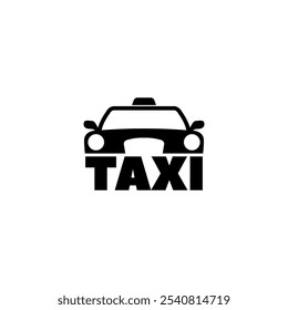 Black and white vector icon of a taxi cab, perfect for apps and websites.