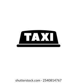 Black and white vector icon of a taxi cab sign, perfect for urban transport services.