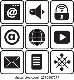 black and white vector icons for Click Savvy Media