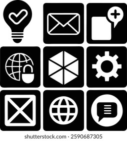 black and white vector icons for Click Savvy Media
