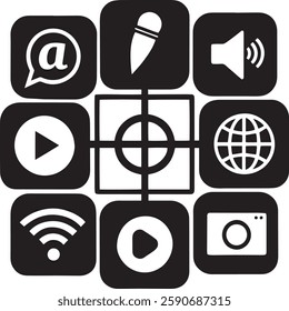 black and white vector icons for Click Savvy Media