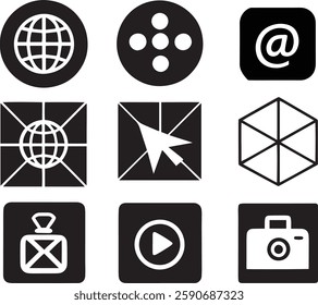 black and white vector icons for Click Savvy Media