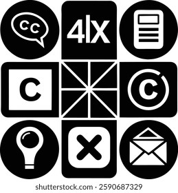 black and white vector icons for Click Savvy Media