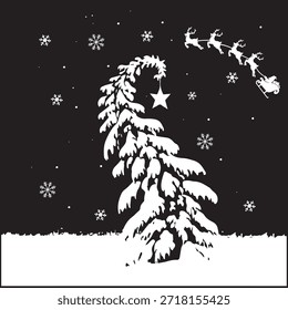 Black and white vector icons set featuring snowman, Christmas tree, gingerbread man, and gifts, perfect for holiday graphics, stickers, or invitations.