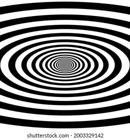 Black and White Vector Illusion Optical Art.
