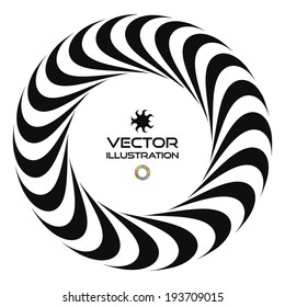 Black and white vector illustration of 3d ring. Vector template. Optical Art. Infinity sign. 