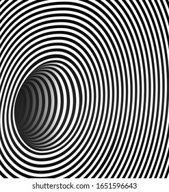 black and white vector illustration abstract dark hole