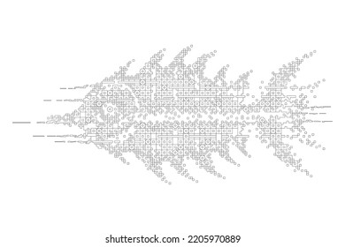 Black and white vector illustration of an abstract fish 