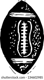 Black and white vector illustration of American Football