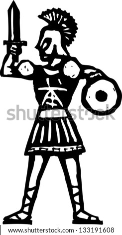 Black White Vector Illustration Ancient Roman Stock Vector (Royalty ...