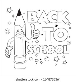 Black and White Vector Illustration Of Animal Coloring Page - Pencil Character