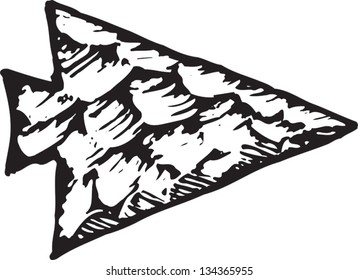 Black And White Vector Illustration Of An Arrowhead