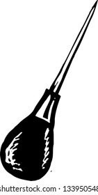 Black and white vector illustration of awl or punch tool