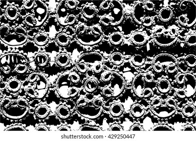 Black and white vector illustration background,  crochet 
