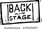 Black and white vector illustration of Backstage pass