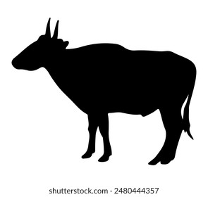 Black and white vector illustration of Banteng.