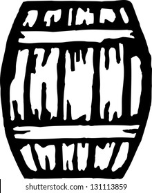 Black and white vector illustration of a barrel
