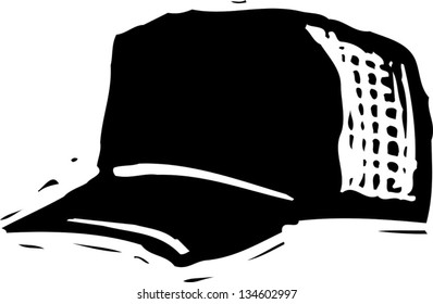 Black and white vector illustration of Baseball Cap