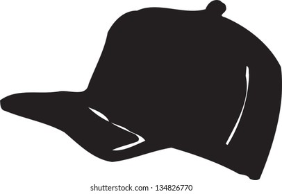 Black and white vector illustration of Baseball Cap