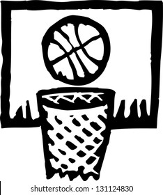 Black White Vector Illustration Basket Ball Stock Vector (Royalty Free ...