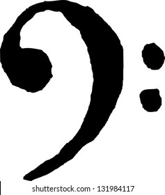 Black and white vector illustration of a bass clef, an F-clef