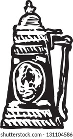 Black and white vector illustration of beer stein