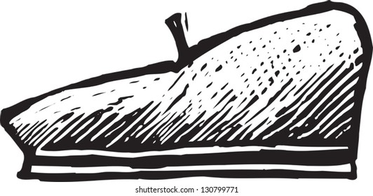 Black and white vector illustration of a beret