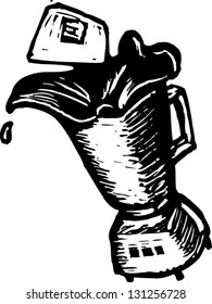 Black and white vector illustration of a blender