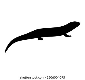 Black and white vector illustration of Blue Tongue Skink.