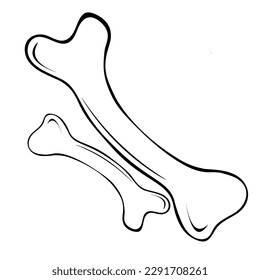 Black and white Vector illustration of bones on a white background