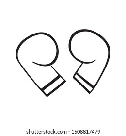 Black and white vector illustration of boxing gloves