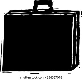 Black White Vector Illustration Briefcase Stock Vector (Royalty Free ...