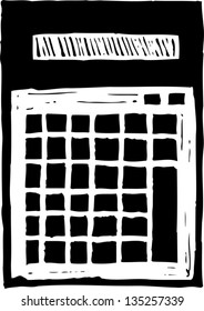 Black and white vector illustration of a Calculator