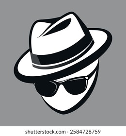 A black and white vector illustration of a cap. 