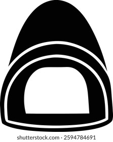 Black and white vector illustration of a cap. Isolated on white background.