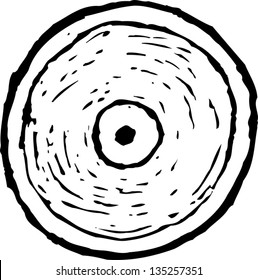 Black and white vector illustration of CD or DVD or Blue ray Disc