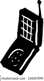 Black and white vector illustration of Cellular Phone
