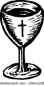Black and white vector illustration of chalice