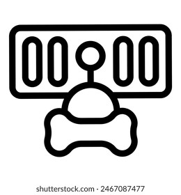 Black and white vector illustration of a classic space invader alien character