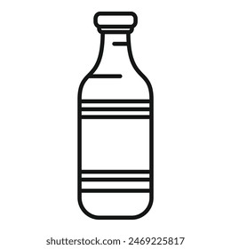 Black and white vector illustration of a classic sealed bottle in line art style