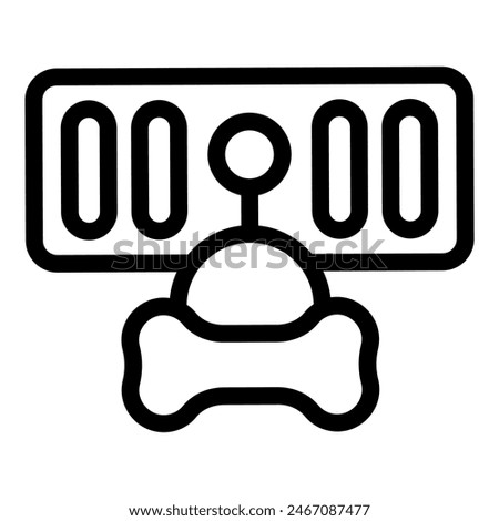 Black and white vector illustration of a classic space invader alien character